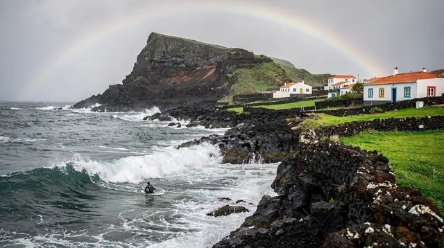 Surfing in the Azores