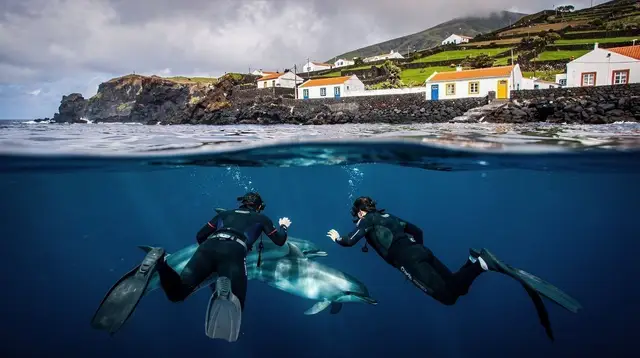 Swimming with Wild Dolphins in the Azores